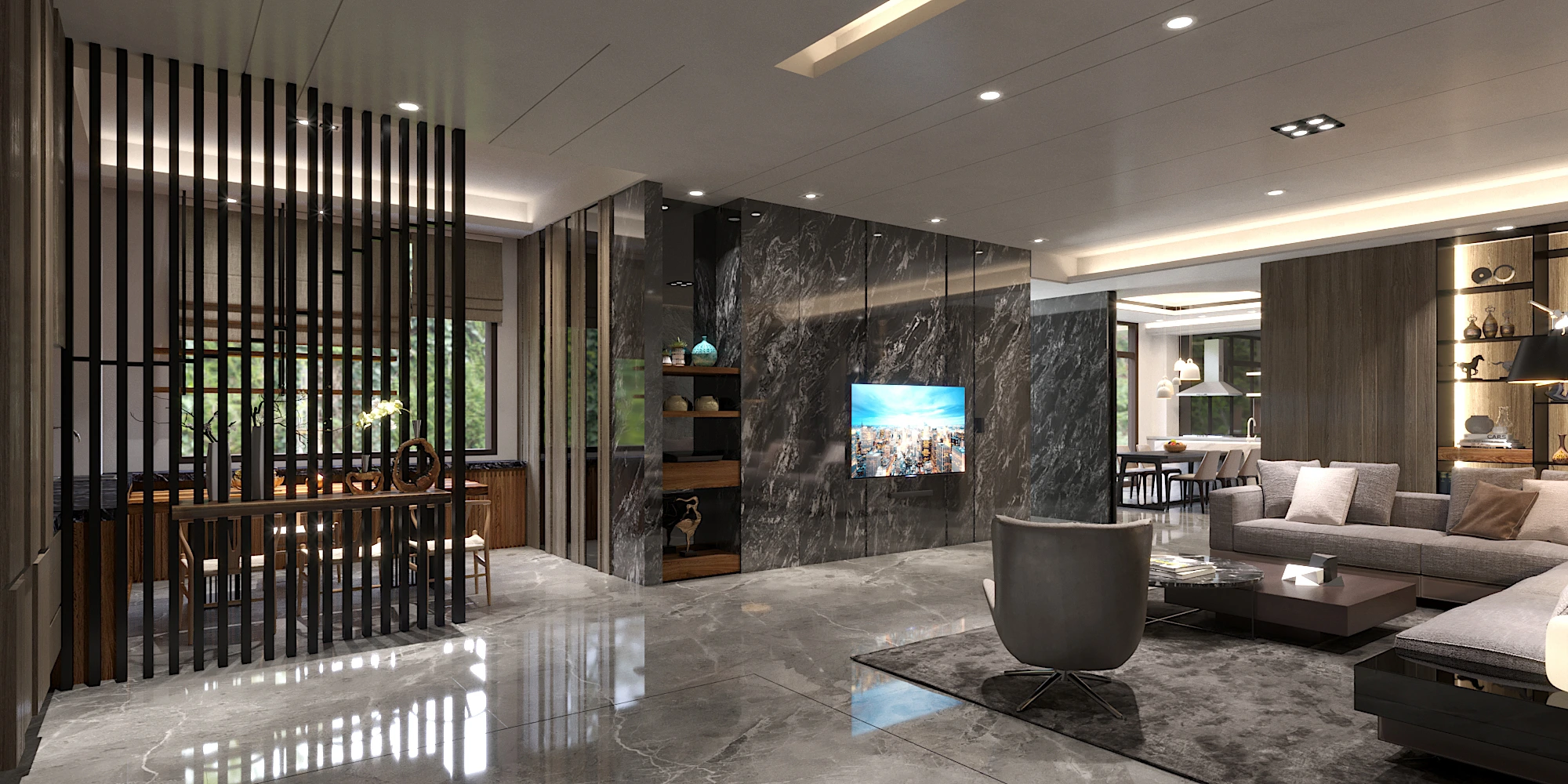 現代風室內設計 3D 視覺化